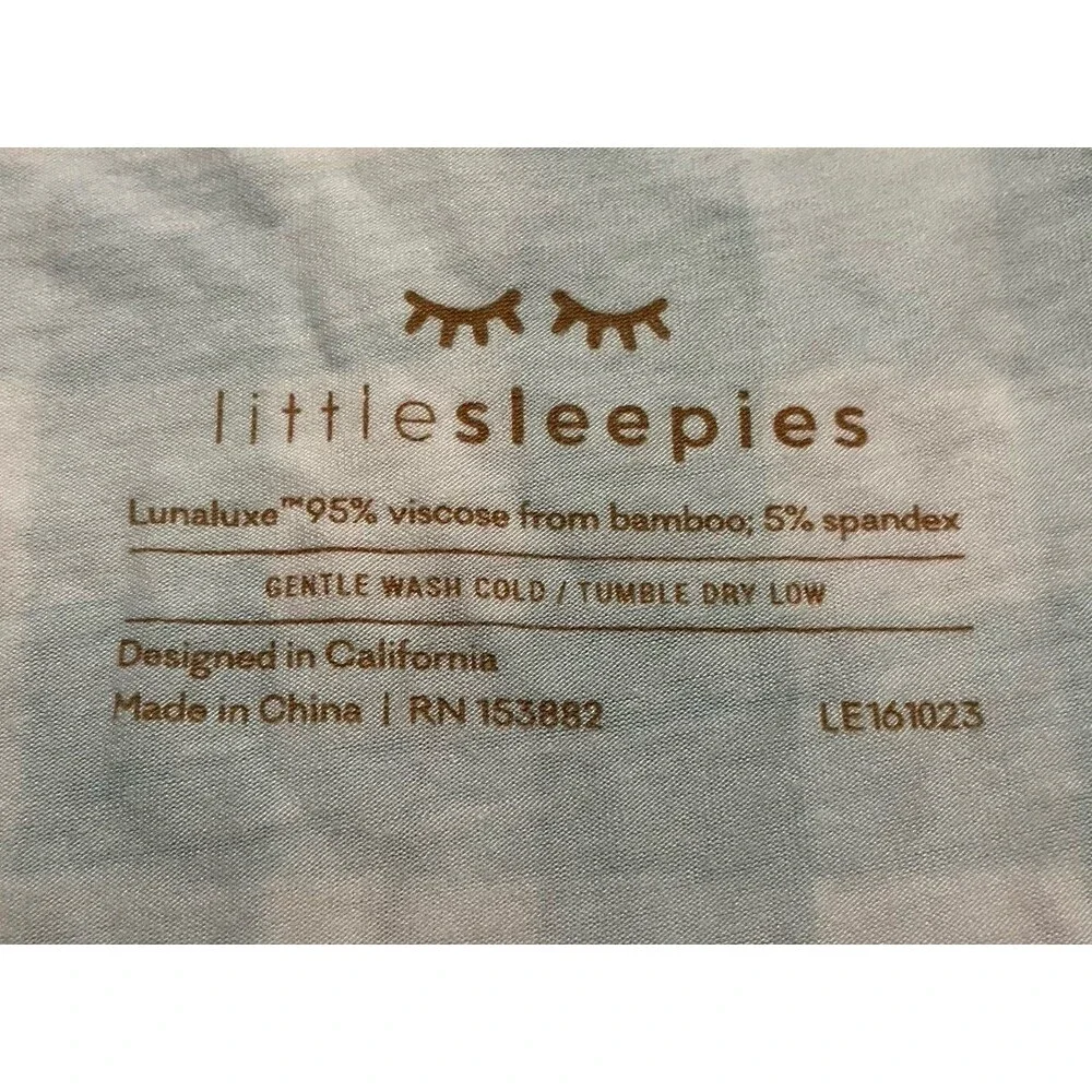 Little Sleepies Bamboo Aqua Gingham Baby Boy Swaddle Blanket, 44 x 44 inches